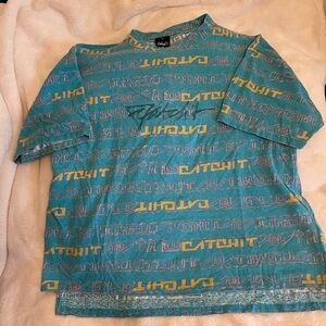 90s Retro Vintage Men's Blue Graphic Tee